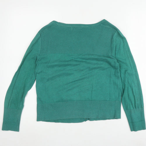 Esa Women's Green V-Neck Button Cardigan Size 10