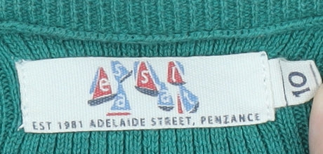 Esa Women's Green V-Neck Button Cardigan Size 10