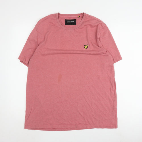 Lyle & Scott Pink Crew Neck T-Shirt for Men XL