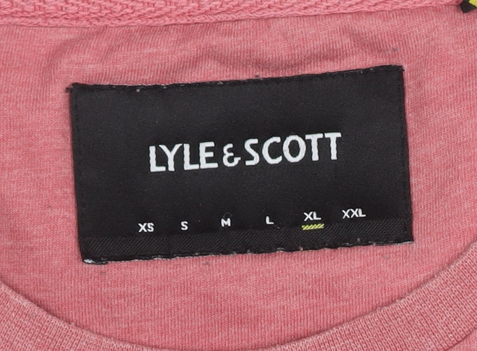 Lyle & Scott Pink Crew Neck T-Shirt for Men XL