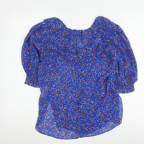 Jigsaw Women's Blue Floral Tunic Blouse Size 6