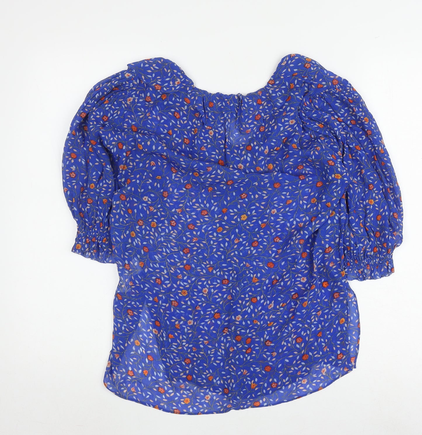 Jigsaw Women's Blue Floral Tunic Blouse Size 6