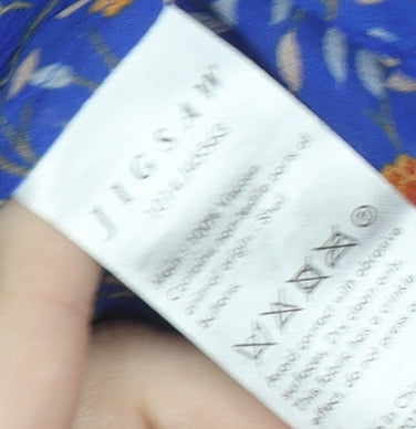 Jigsaw Women's Blue Floral Tunic Blouse Size 6