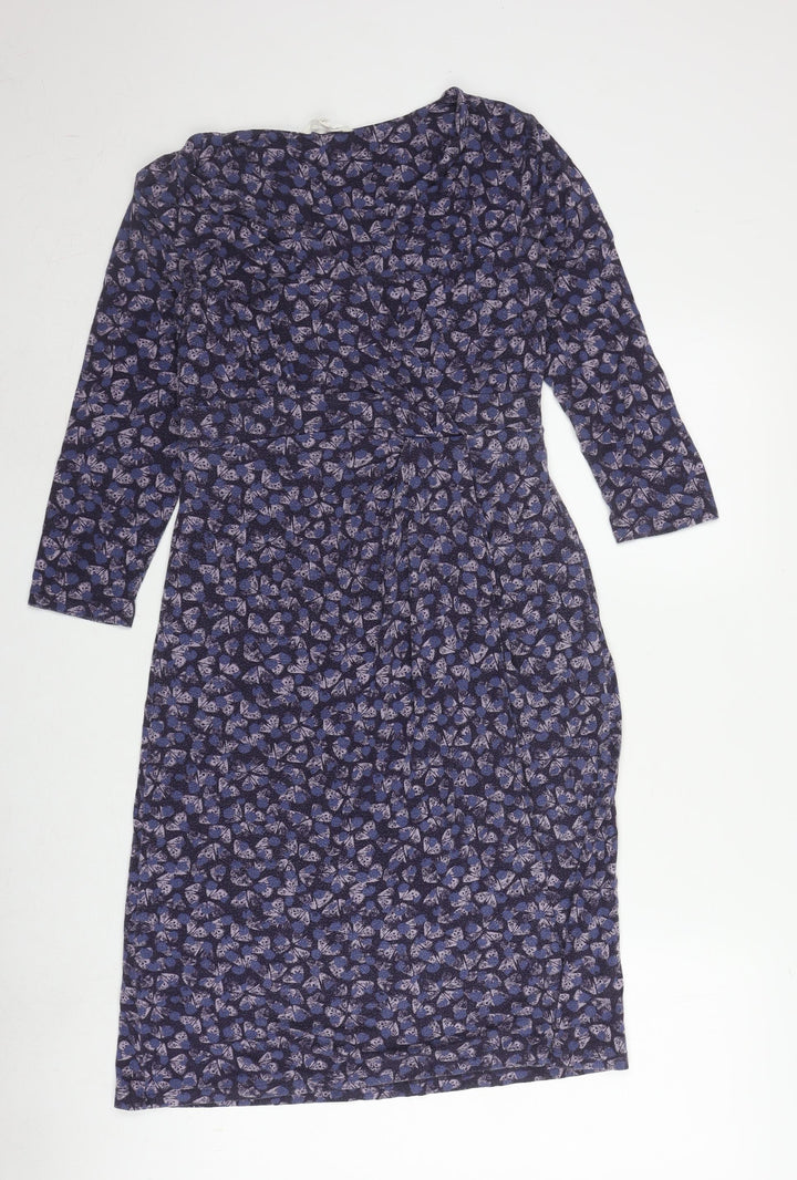 White Stuff Women's Blue Floral Dress, Size 12