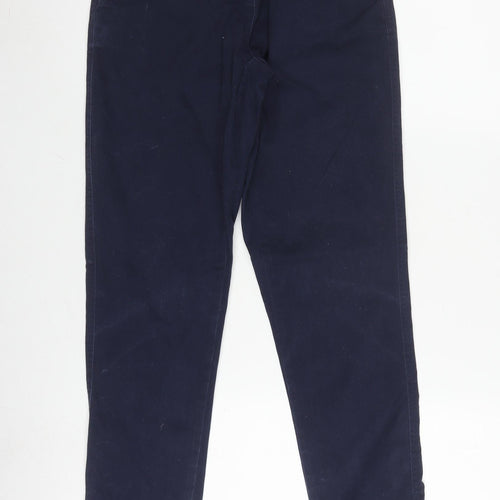 Joules Women's Blue Cotton Blend Trousers, Size 4