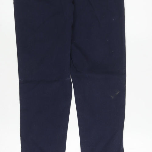 Joules Women's Blue Cotton Blend Trousers, Size 4