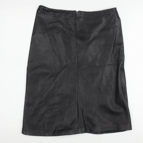 Karen Millen Women's Black Leather Pencil Skirt Size 8