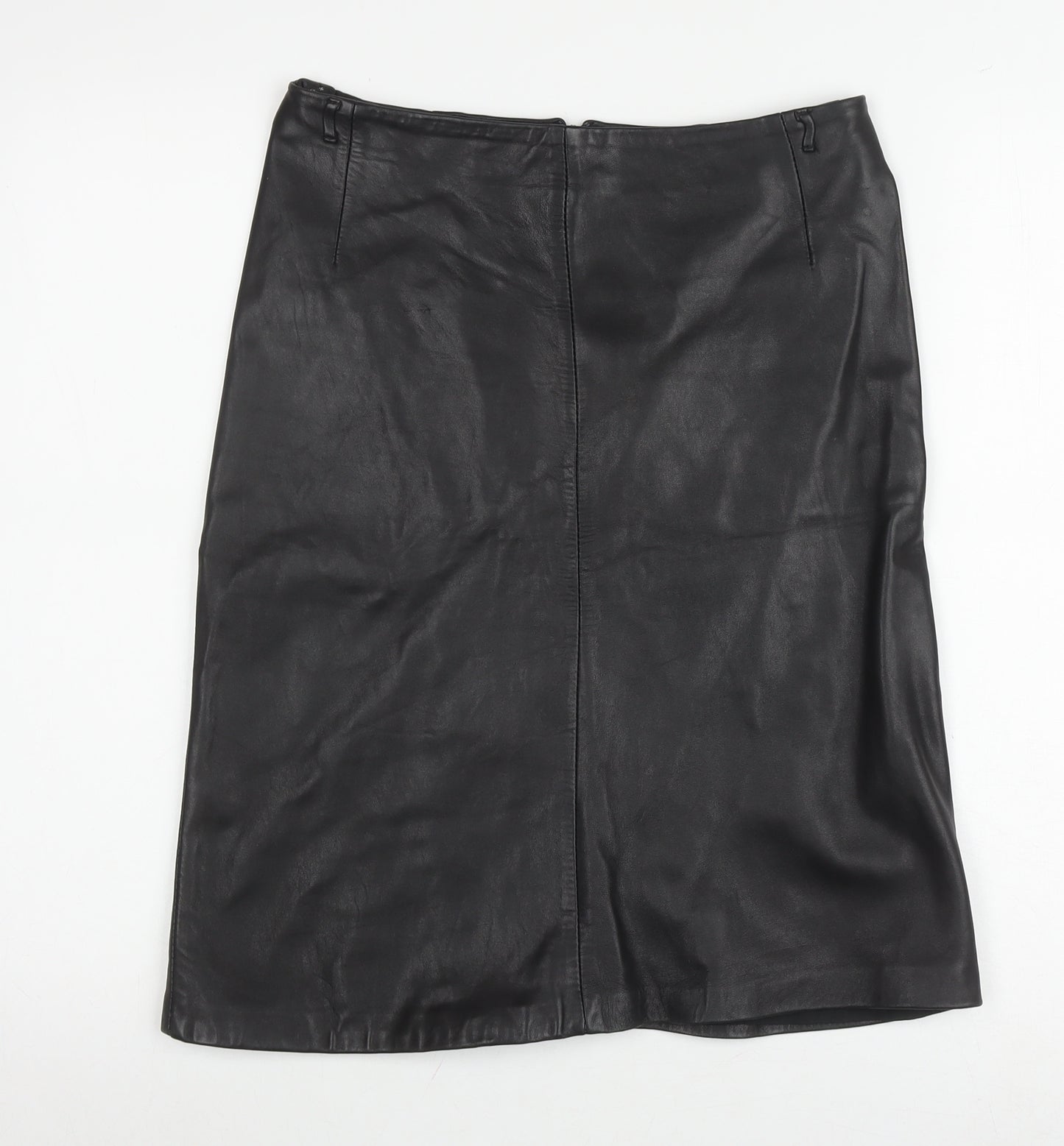 Karen Millen Women's Black Leather Pencil Skirt Size 8