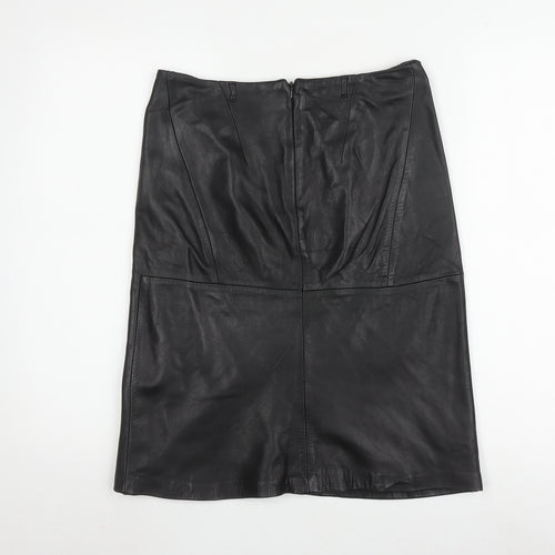 Karen Millen Women's Black Leather Pencil Skirt Size 8
