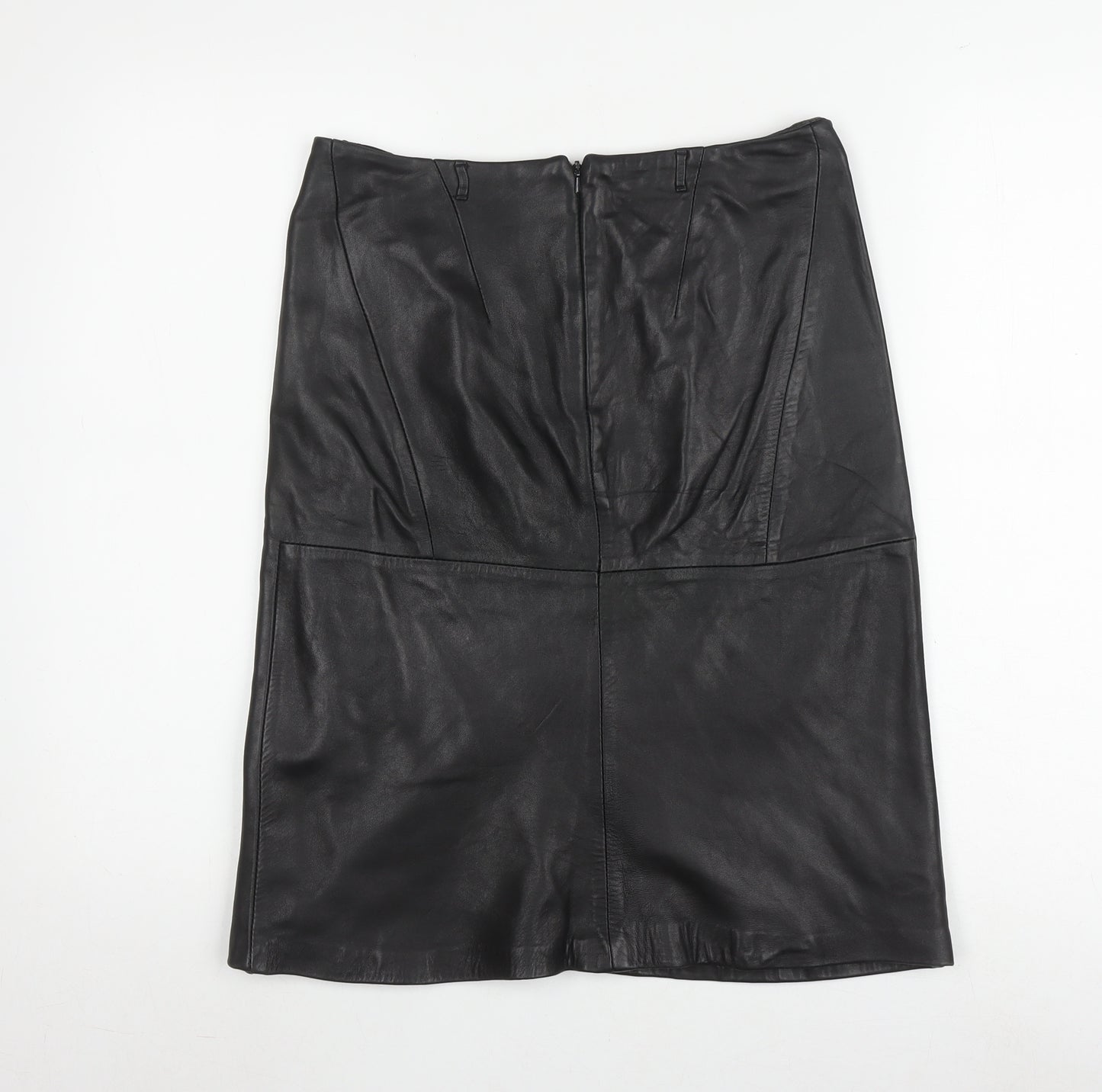 Karen Millen Women's Black Leather Pencil Skirt Size 8