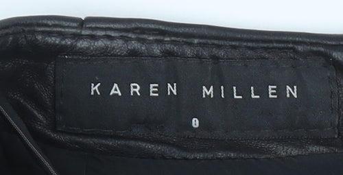 Karen Millen Women's Black Leather Pencil Skirt Size 8