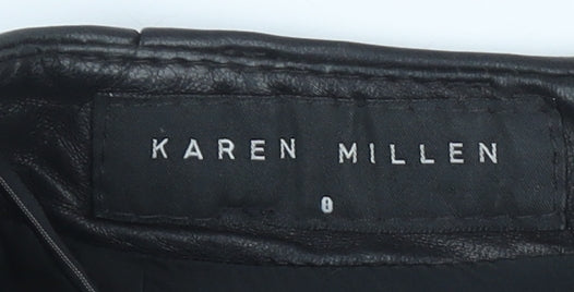 Karen Millen Women's Black Leather Pencil Skirt Size 8