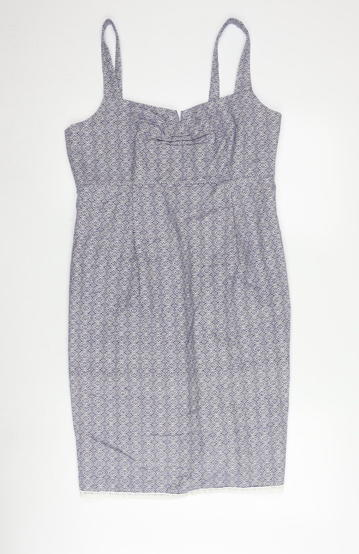 Noa Noa Women's Blue Sleeveless Geometric Dress M