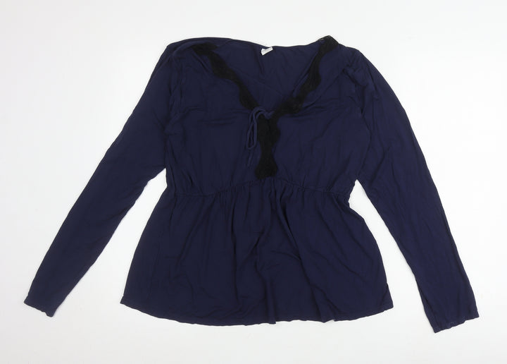 Hush Women's Blue XL Long Sleeve Tunic Blouse