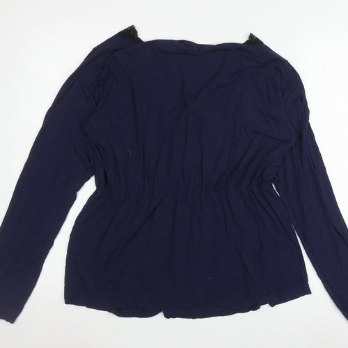 Hush Women's Blue XL Long Sleeve Tunic Blouse