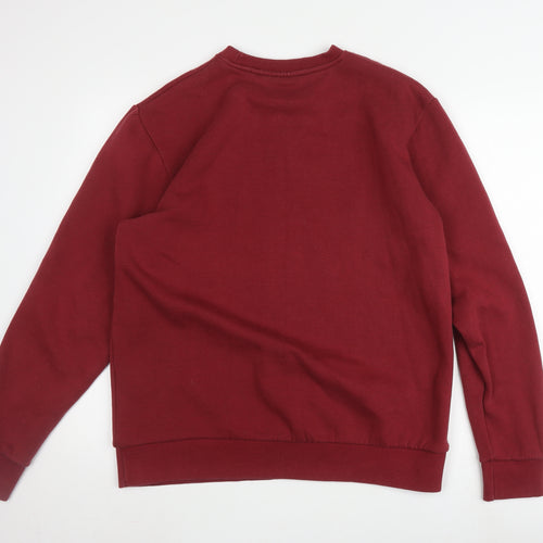 Fila Men's Red Logo Graphic Pullover Sweatshirt L