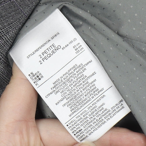 Banana Republic Women's Grey Blazer, Size 2, Check Pattern