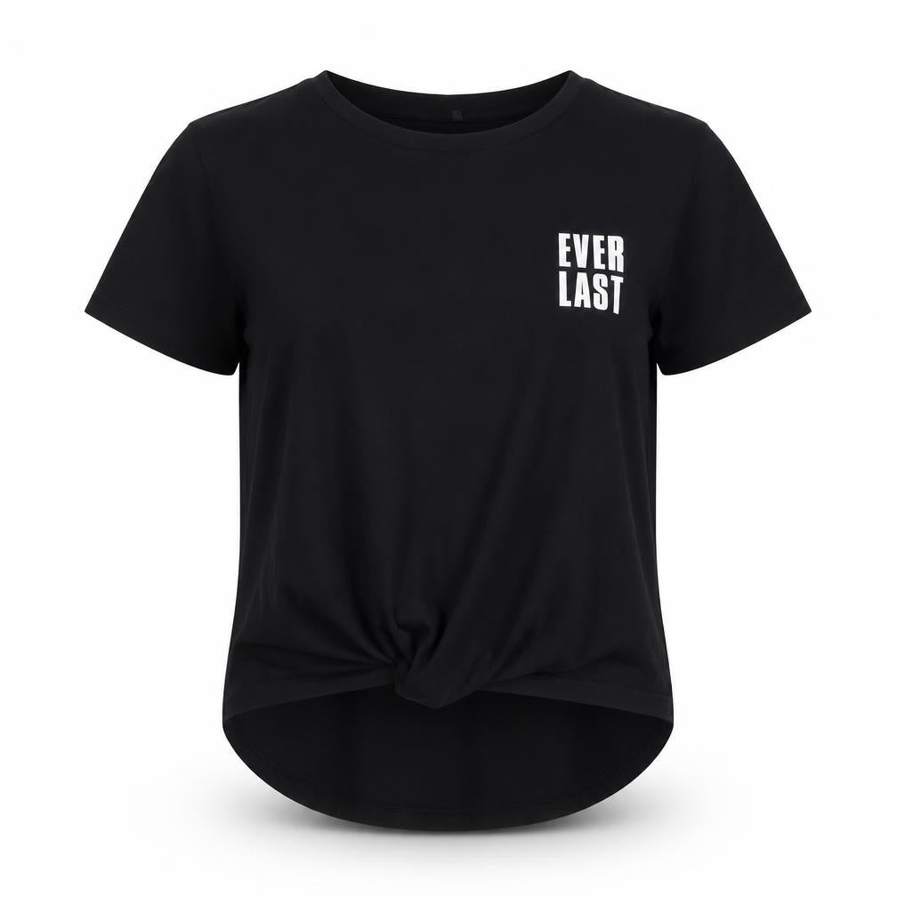 Front view of Everlast Women's Black T-Shirt, size 12, Classic Fit