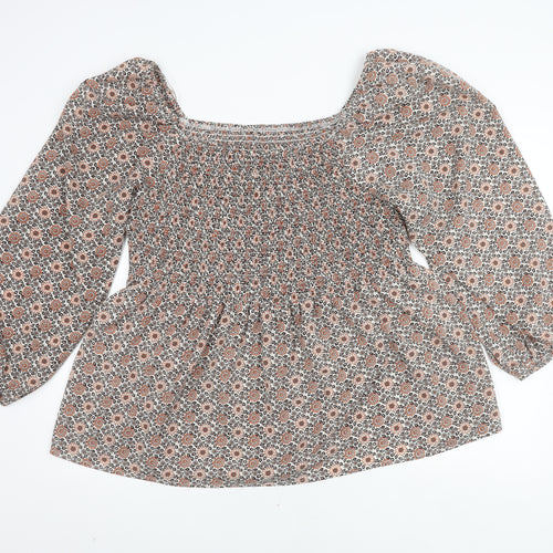 Hayden Los Angeles Women's Floral 1XL Puff Sleeve Top