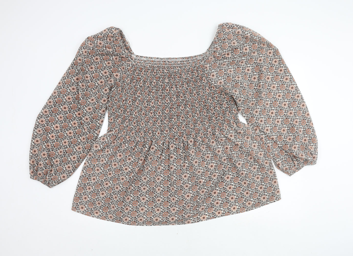 Hayden Los Angeles Women's Floral 1XL Puff Sleeve Top