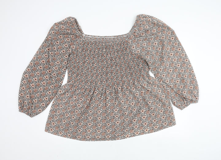Hayden Los Angeles Women's Floral 1XL Puff Sleeve Top