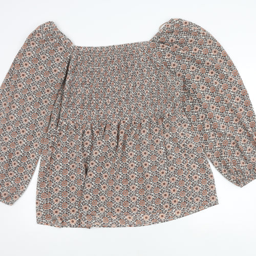Hayden Los Angeles Women's Floral 1XL Puff Sleeve Top