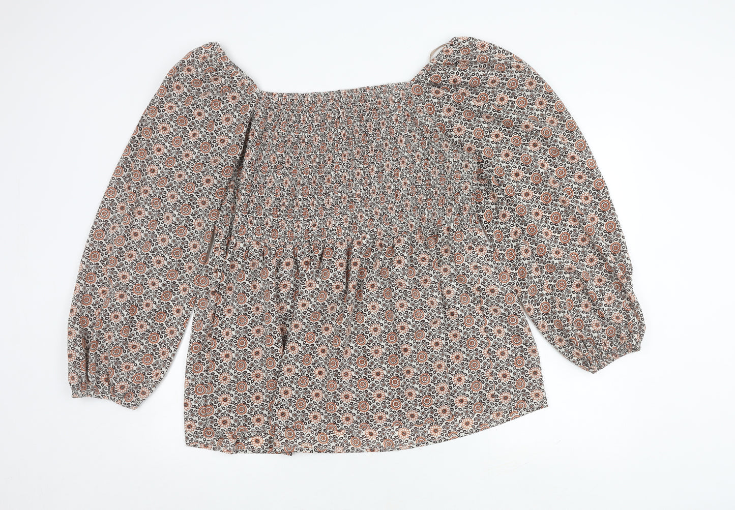 Hayden Los Angeles Women's Floral 1XL Puff Sleeve Top