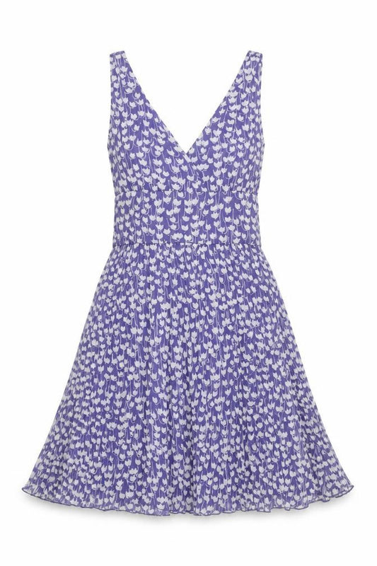 Front view of Cubus Women's Purple Floral Sleeveless Dress