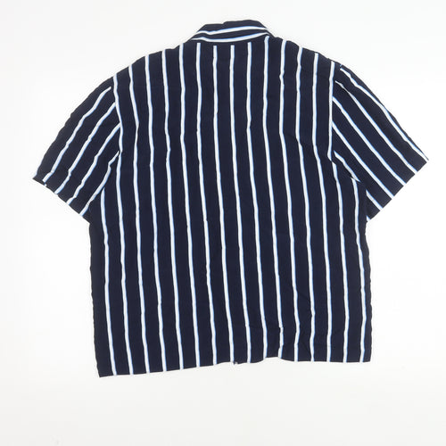 Alexon Women's Blue Striped Button-Up Shirt Size 14