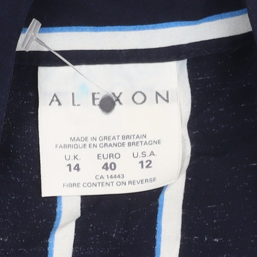 Alexon Women's Blue Striped Button-Up Shirt Size 14
