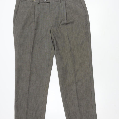 Marks and Spencer Men's Brown Wool Dress Pants
