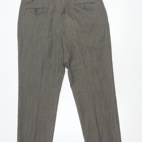 Marks and Spencer Men's Brown Wool Dress Pants