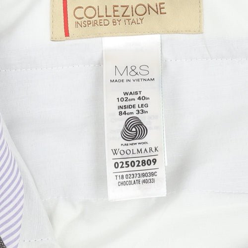Marks and Spencer Men's Brown Wool Dress Pants