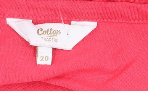Cotton Traders Women's Red V-Neck Top Size 20