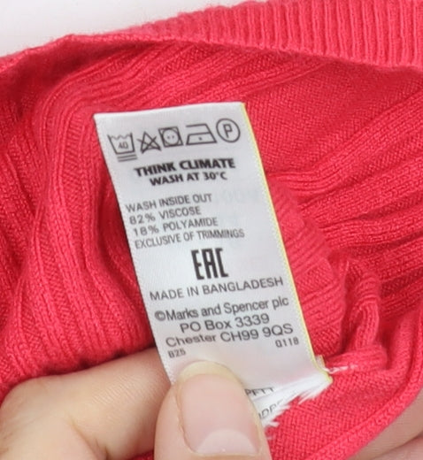 Marks and Spencer Women's Red Short Sleeve Top