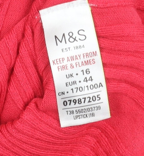 Marks and Spencer Women's Red Short Sleeve Top