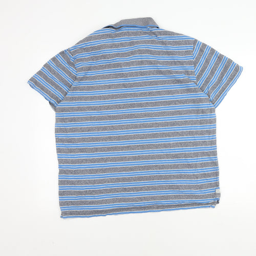 Next Men's Blue Striped Polo Shirt XL
