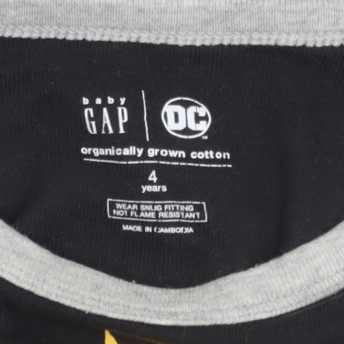 Boys' GAP DC Superhero Black T-Shirt 4 Years Long Sleeve