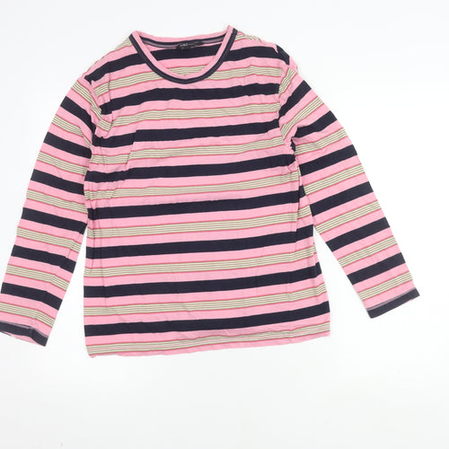 Marks and Spencer Women's Pink Striped T-Shirt Size 10