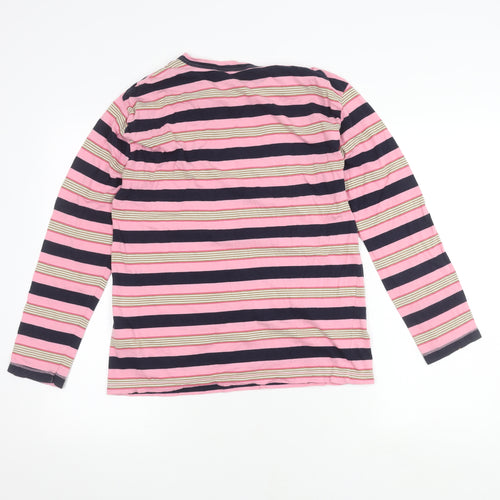 Marks and Spencer Women's Pink Striped T-Shirt Size 10