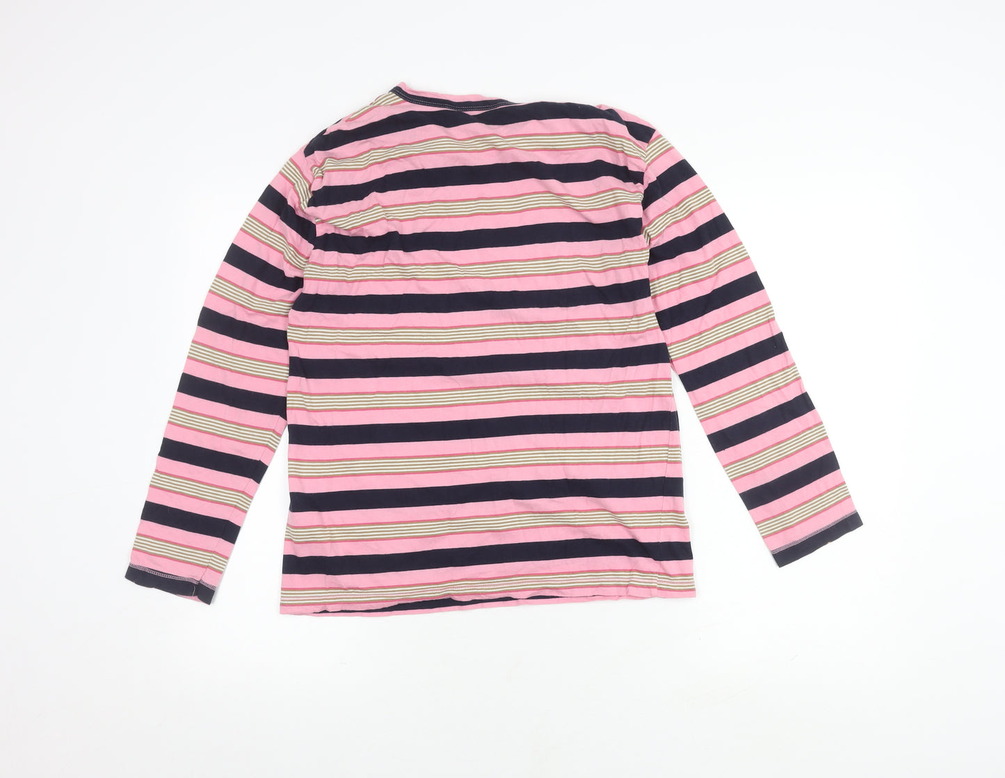 Marks and Spencer Women's Pink Striped T-Shirt Size 10