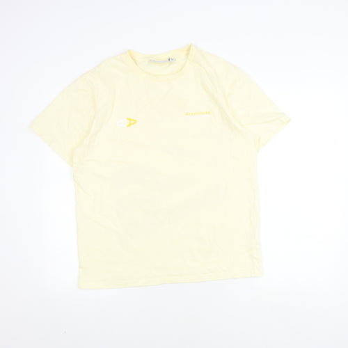 Arcminute Unisex Yellow Geometric Print T-Shirt M