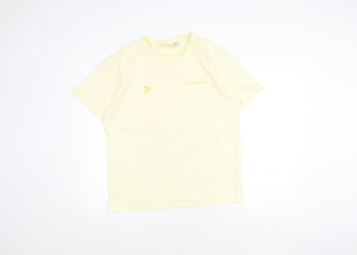 Arcminute Unisex Yellow Geometric Print T-Shirt M