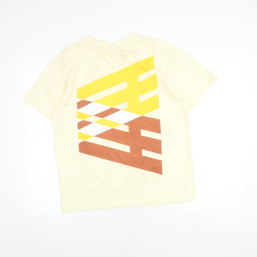 Arcminute Unisex Yellow Geometric Print T-Shirt M