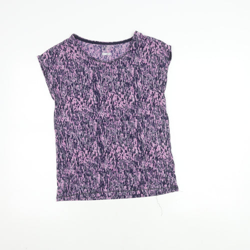 Marks and Spencer Women's Purple Abstract T-Shirt, Size 8