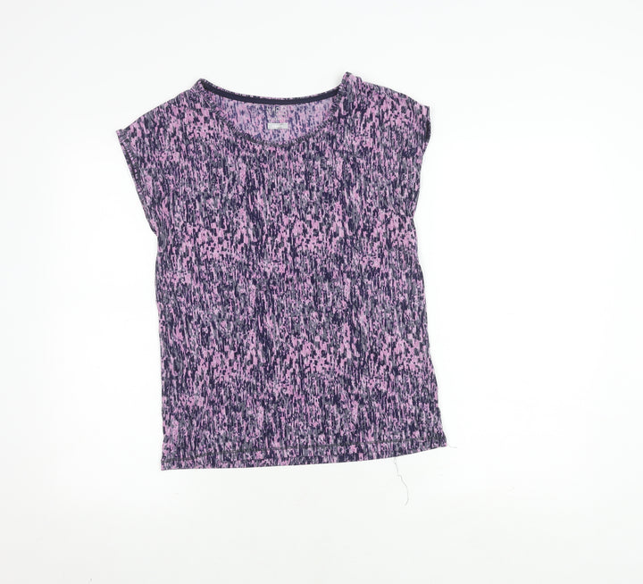 Marks and Spencer Women's Purple Abstract T-Shirt, Size 8