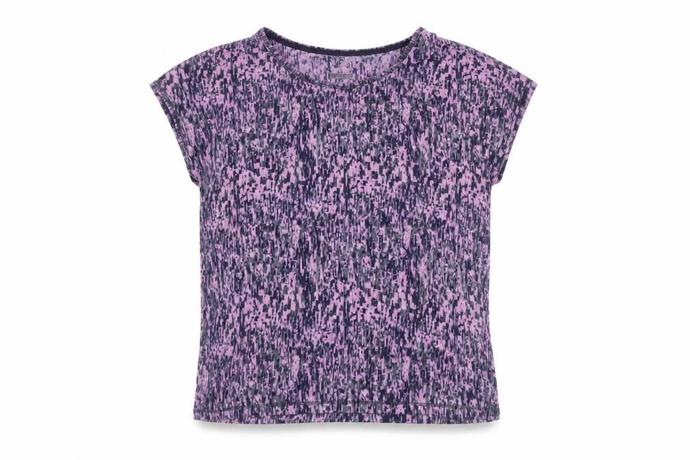 Front view of Marks & Spencer Women's Purple Abstract T-Shirt, size 8
