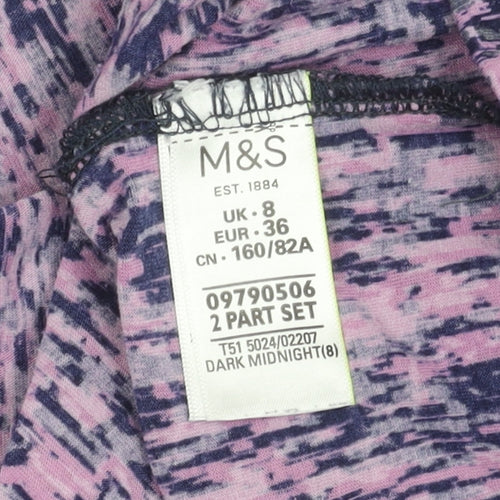 Marks and Spencer Women's Purple Abstract T-Shirt, Size 8