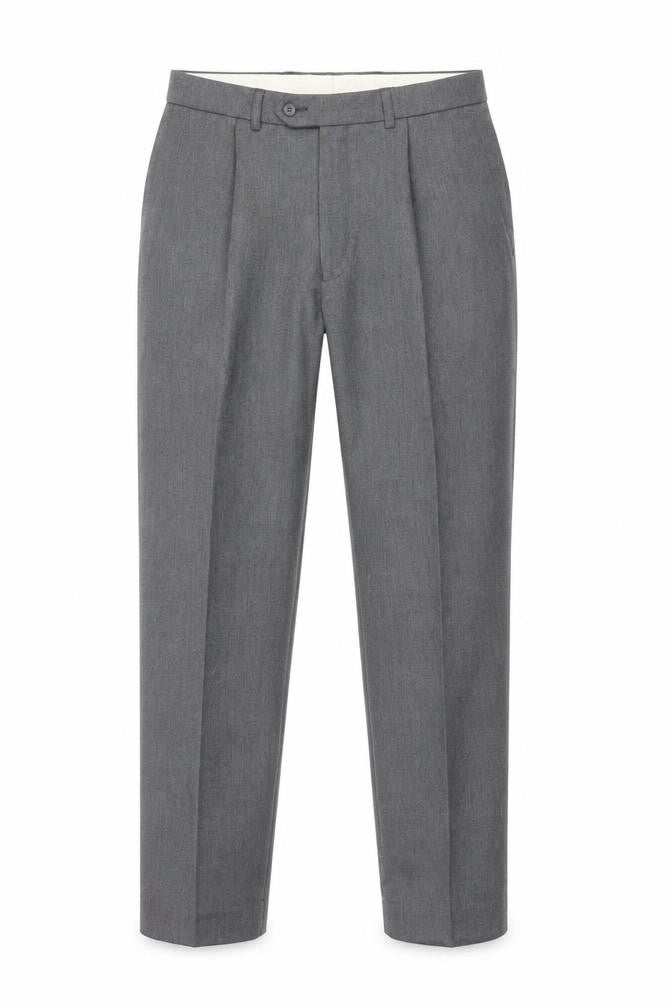 Front view of BHS Men's Grey Regular Fit Trousers S