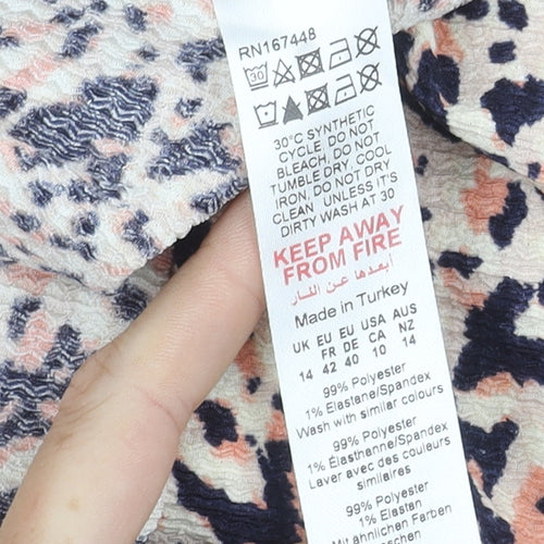 Dorothy Perkins Women's Animal Print Knee Length Dress - Size 14